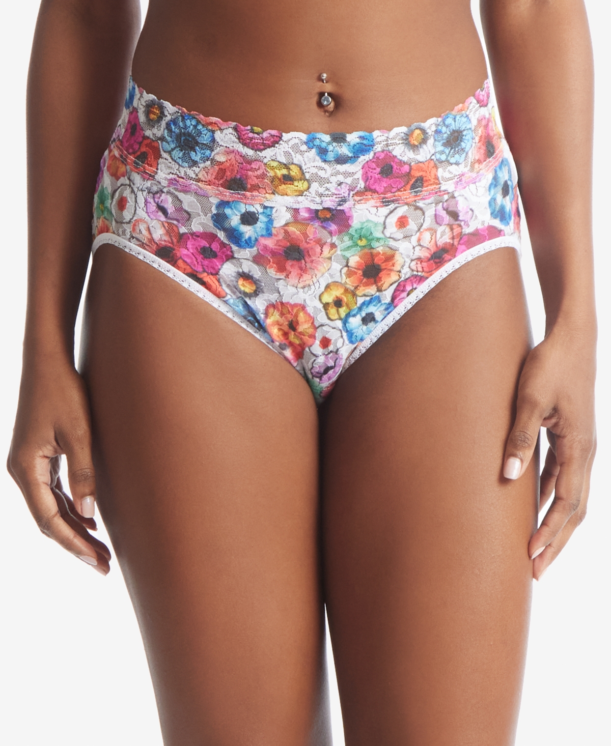 HANKY PANKY WOMEN'S PRINTED SIGNATURE LACE FRENCH BRIEF UNDERWEAR