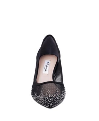 Womens Nina New York Navy Peau De Soie Kitten Heel Pumps Size 36.5 Navy
