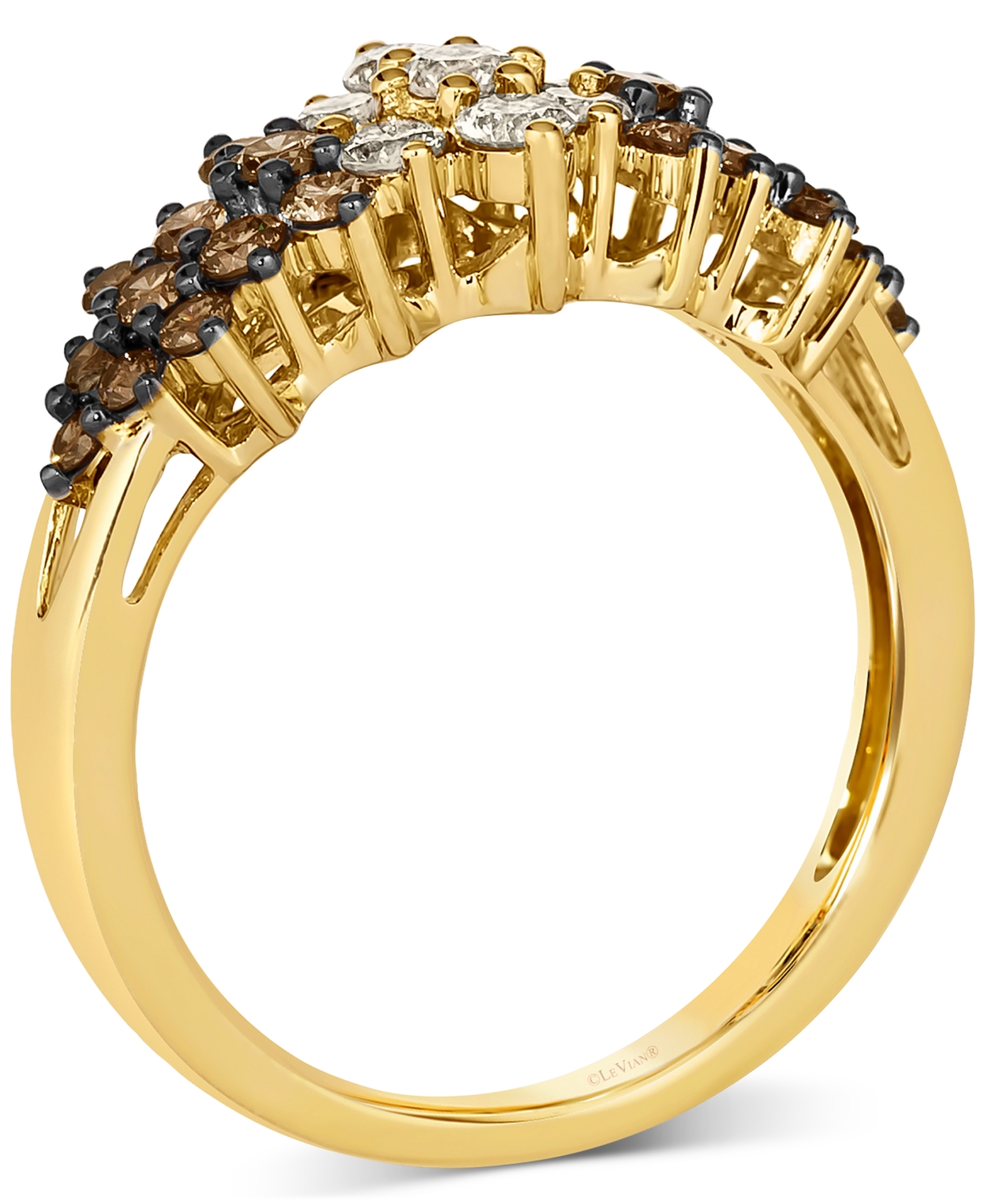 Le Vian Chocolate Ombre Diamond Cluster Ring (1 Ct. T.w.) In 14k Rose Gold, White Gold Or Yellow Gold In Gold