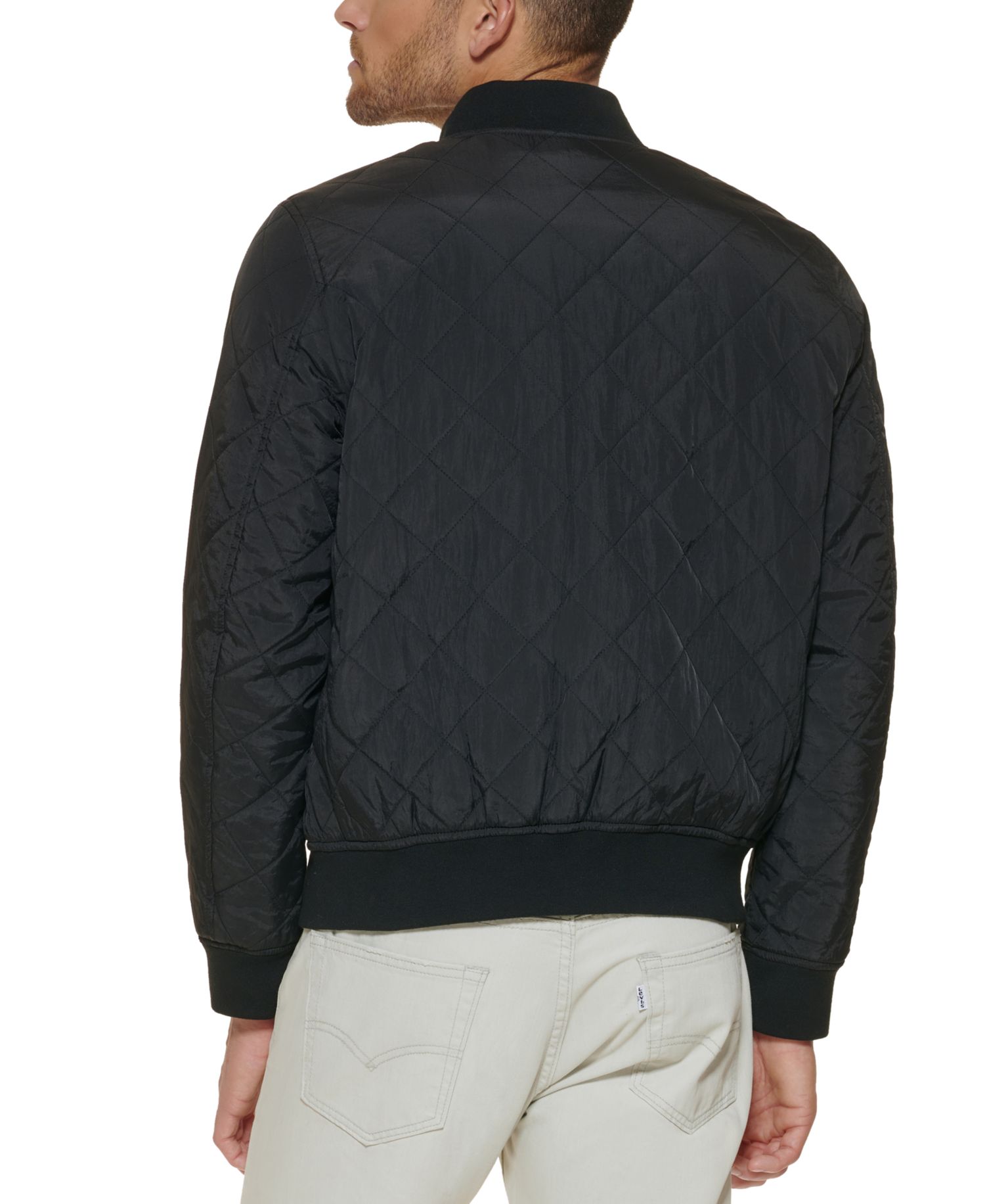 Men's Regular-Fit Diamond-Quilted Bomber Jacket