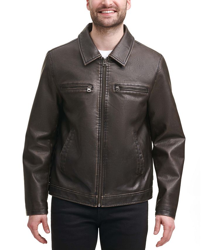 Levi's Men's Faux Leather Zip-Front Jacket & Reviews - Coats & Jackets - Men  - Macy's
