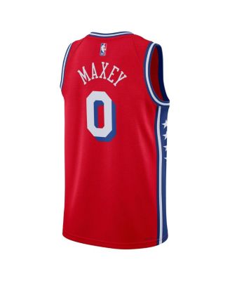 Men's Tyrese Maxey Red Philadelphia 76ers Statement Edition Swingman Jersey