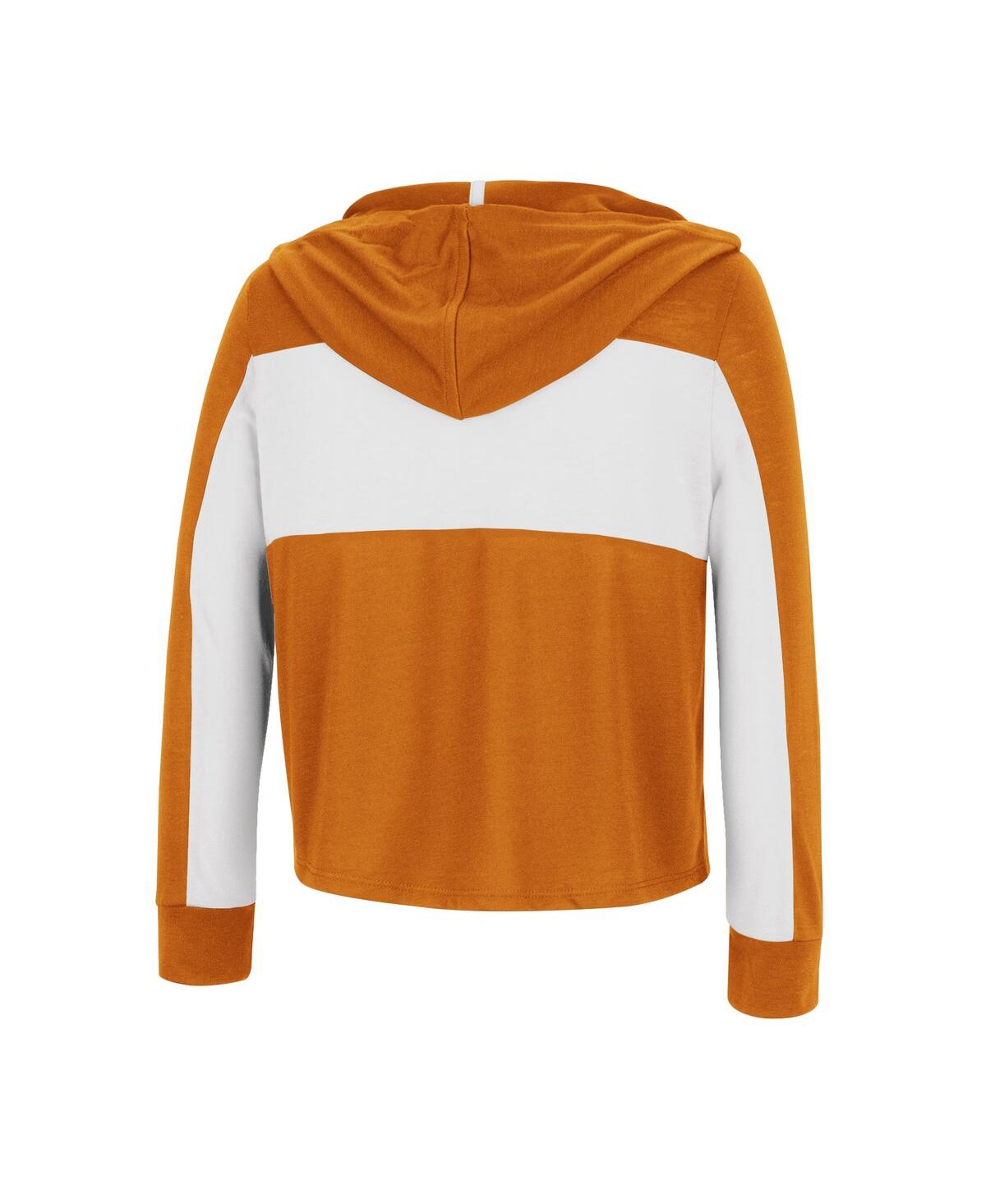 Shop Colosseum Big Girls  Texas Orange Texas Longhorns Galooks Hoodie Lace-up Long Sleeve T-shirt