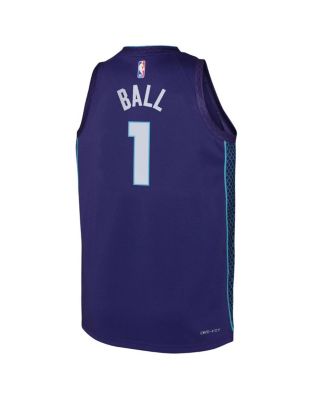 Big Boys LaMelo Ball Purple Charlotte Hornets 2022/23 Swingman Jersey - Statement Edition