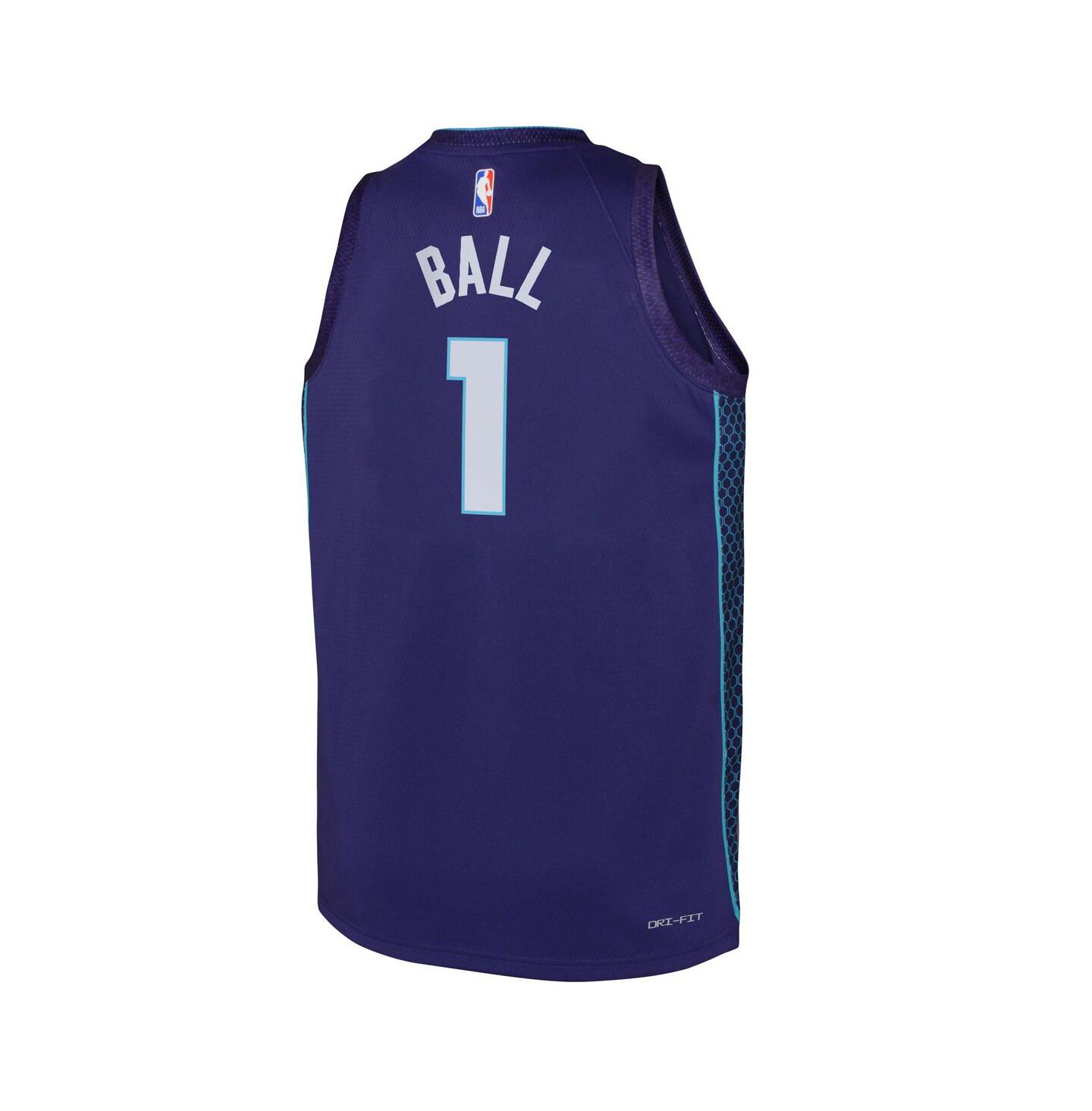 Детская джерси Jordan LaMelo Ball Charlotte Hornets 2022/23 Swingman Statement, Purple — фото 2