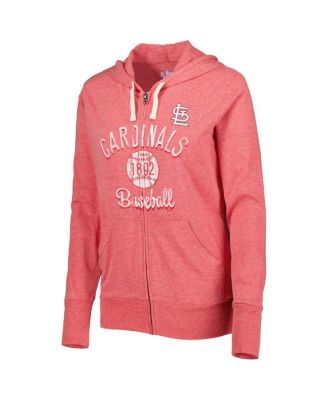 Women's Red St. Louis Cardinals Training Camp Tri-Blend Full-Zip Hoodie