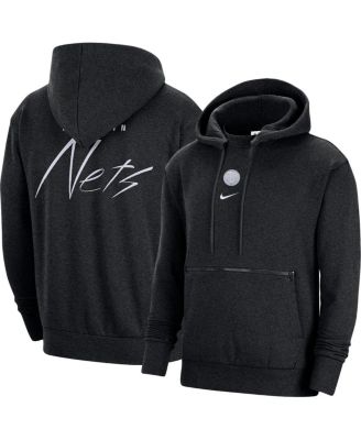 Men's Heather Black Brooklyn Nets Courtside Versus Flight Pullover Hoodie