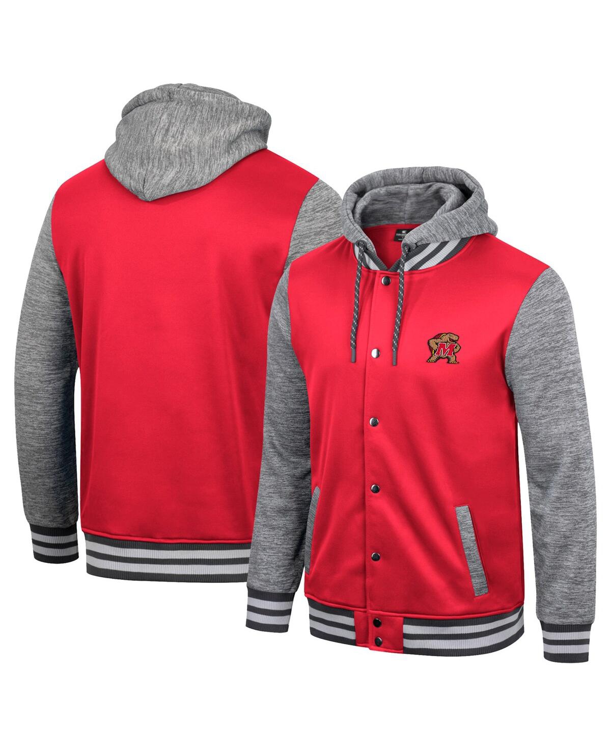 Shop Colosseum Men's  Red Maryland Terrapins Robinson Hoodie Full-snap Jacket