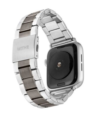 Black and Silver-Tone Stainless Steel Y-Link Bracelet designed for Apple Watch&reg; 42mm (Series 1-3 only) & 44/45/46/49mm (Ultra & Ultra 2)