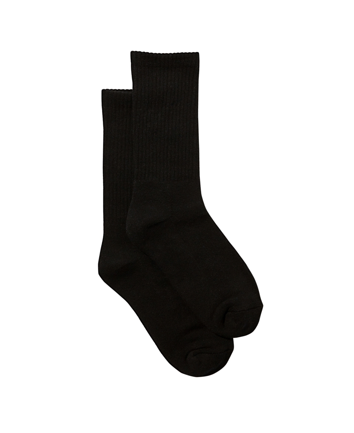 Cotton On Women's Club House Crew Socks In Solid Black