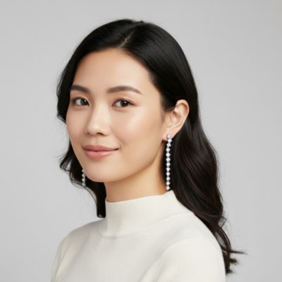 Sterling Silver Cubic Zirconia Waterfall Linear Dangle Earrings