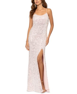 Betsy & Adam - Women's Sequinned Long Sheath Dress