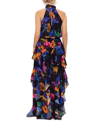 Betsy & Adam Women's Chiffon Overlay Sequin Lace Dress Blue Size 18W main image 1