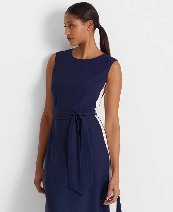 Lauren Ralph Lauren Women's Side-Stripe Georgette Dress - Macy's