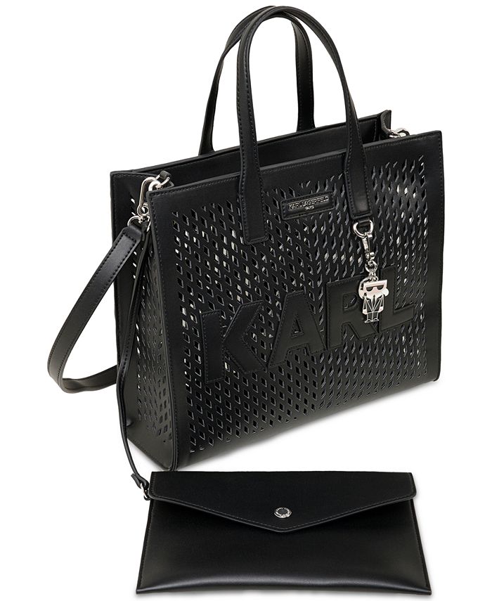 KARL LAGERFELD PARIS Nouveau Medium Perforated Tote Macy's