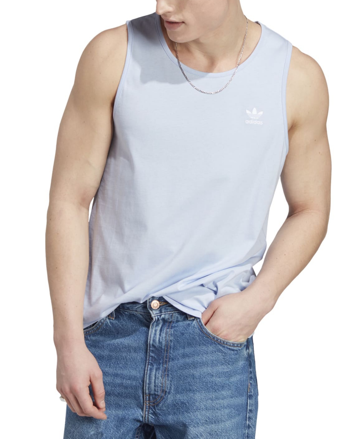 ADIDAS ORIGINALS ADIDAS MEN'S ESSENTIALS CLASSIC-FIT TREFOIL LOGO TANK