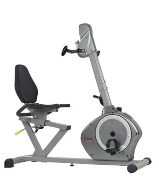 Sunny Health & Fitness - Magnetic Recumbent Bike Exercise Bike, 350Lb High Weight Capacity, Arm Exercisers, Monitor, Pulse Rate Monitoring - Sf-Rb4631