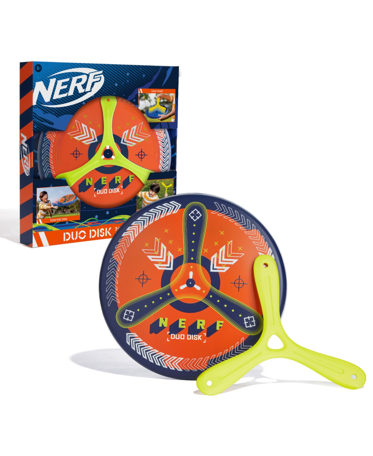 Nerf Kids' Boomdisk Two In One Boomerang Frisbee Combo Long Distance Thrower In Blue