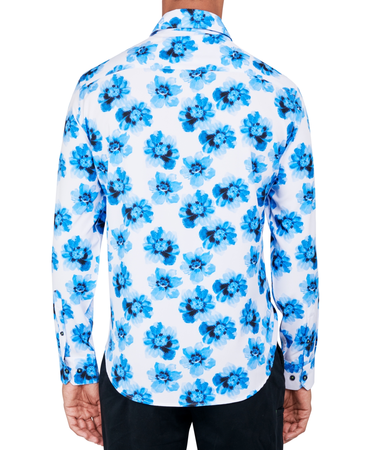 Society of Threads Men's Regular-Fit Non-Iron Performance Stretch Floral-Print Button-Down Shirt