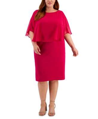 Connected - Plus Size Capelet Sheath Dress