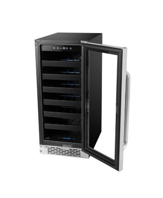 15 inch BuiltIn 33 Bottle Undercounter Stainless Steel Wine Refrigerator