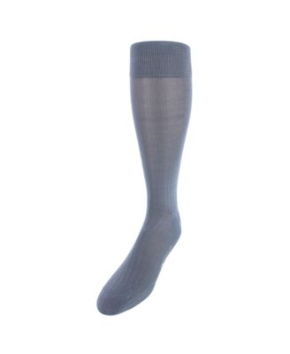 Men's Jasper Mercerized Cotton Ribbed Mid-Calf Solid Color Socks