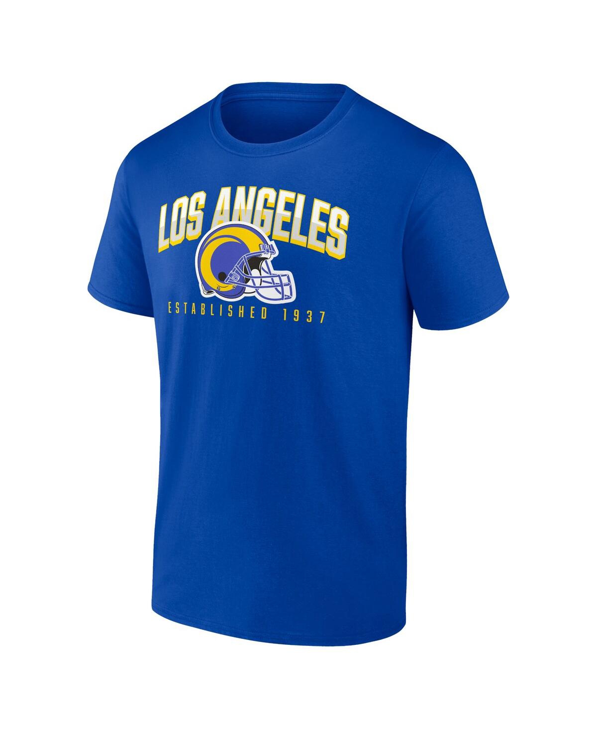 Shop Fanatics Men's  Royal, White Los Angeles Rams Long And Short Sleeve Two-pack T-shirt In Royal,white