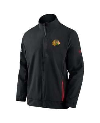 Men's Black Chicago Blackhawks Authentic Pro Rink Coaches Full-Zip Jacket