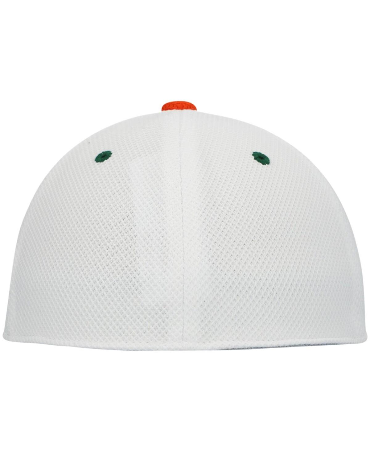 Shop Adidas Originals Men's Adidas White, Green Miami Hurricanes On-field Baseball Fitted Hat In White,green
