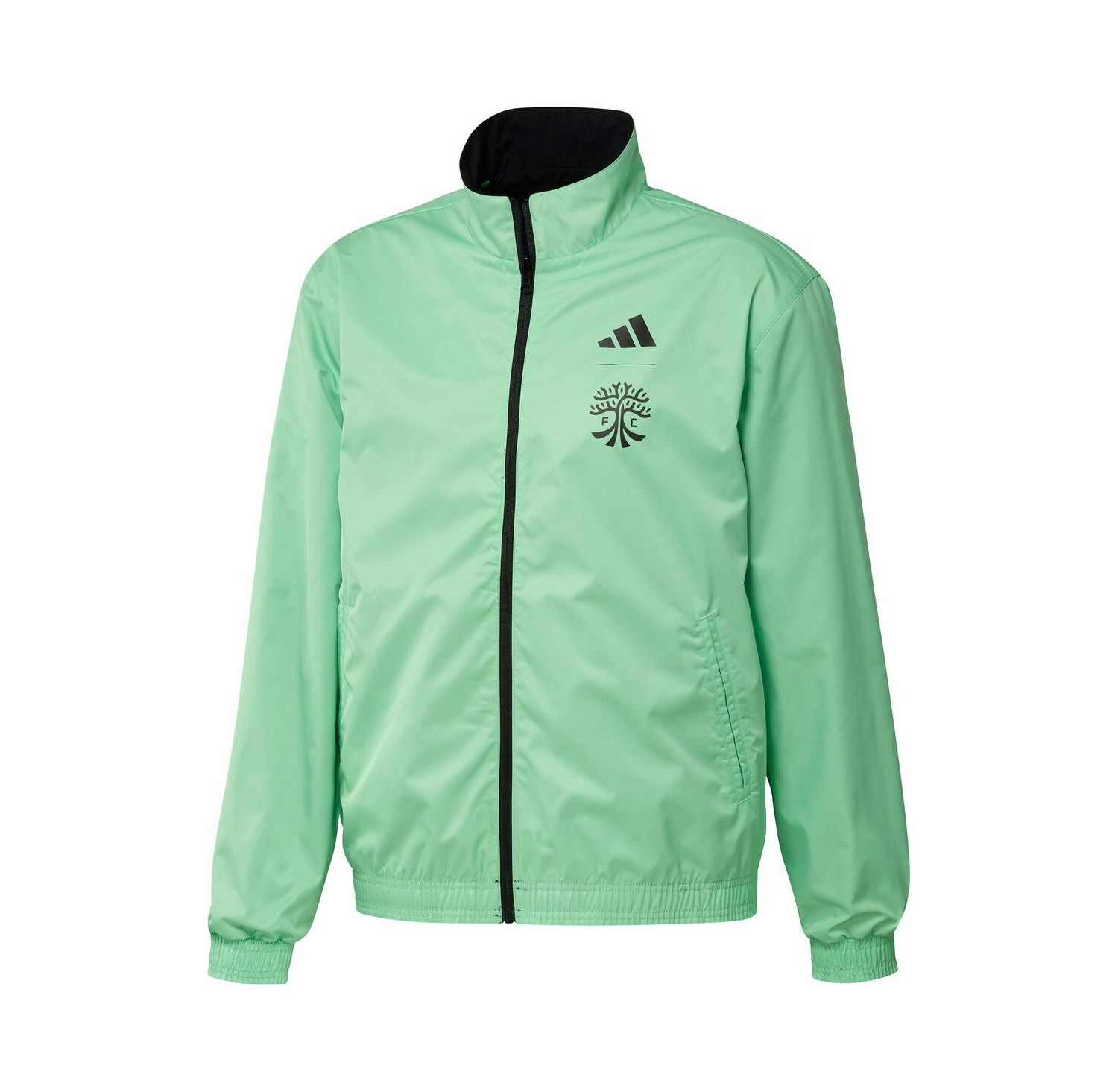 Men's Black and Green Austin FC 2023 On-Field Anthem Full-Zip Reversible Team Jacket