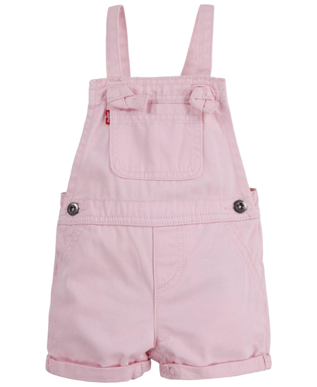 Levi's Baby Girls Knot Strap Shortall In Rose Shadow