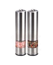 Zulay Kitchen Salt and Pepper Grinder with Lid Cap & Portable Holder 5  Coarseness Options - Silver