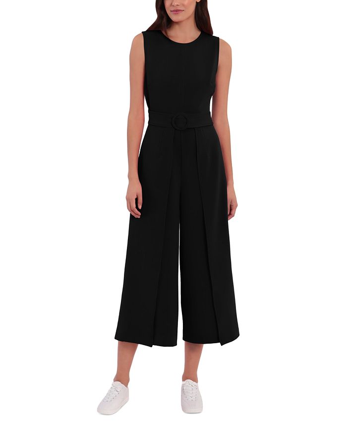 London Times Women's Jewel Neck Belted Cropped Jumpsuit & Reviews