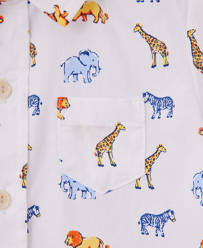Little Me Baby Boys Safari Shirt and Jeans, 2 Piece Set Macy's