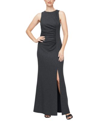 SL Fashions - Women's Long Sleeveless Ruched Dress