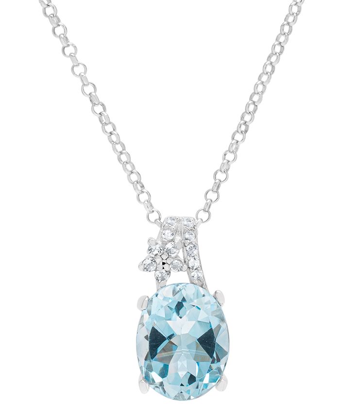 Macy s Lab Grown Aquamarine 2 1 4 ct. t.w. Lab Grown White