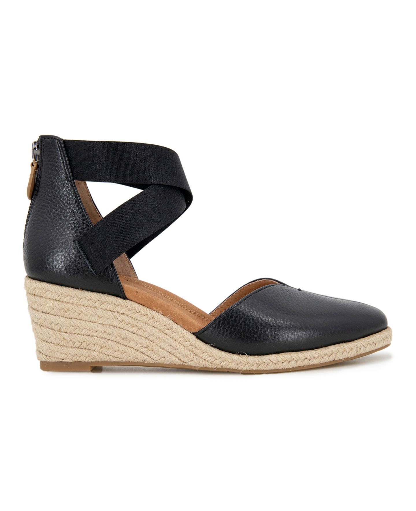 Женские сандалии Gentle Souls Orya Wedge Pointy Toe Espadrille, цвет: Чёрный замшевый — фото 2