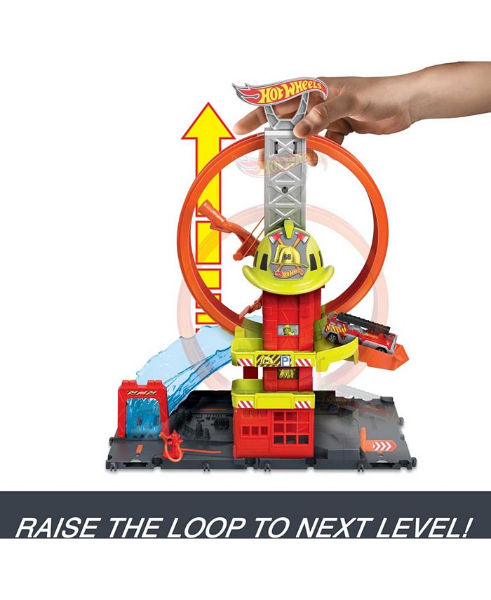 Hot Wheels City Super Loop Fire Station - Multi