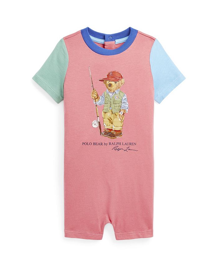 Polo Ralph Lauren Baby Boys Polo Bear Color Blocked Cotton Shortall Macy's
