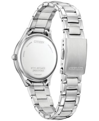 Eco-Drive Women's Crystal Stainless Steel Bracelet Watch  34mm