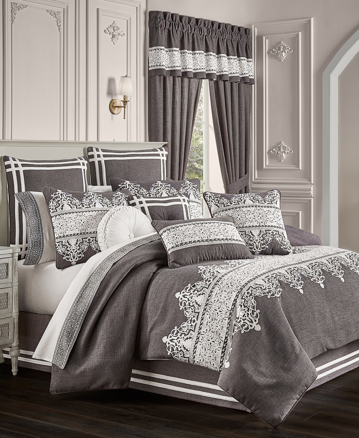 J Queen New York Flint Straight Window Valance, 21.25" x 88"