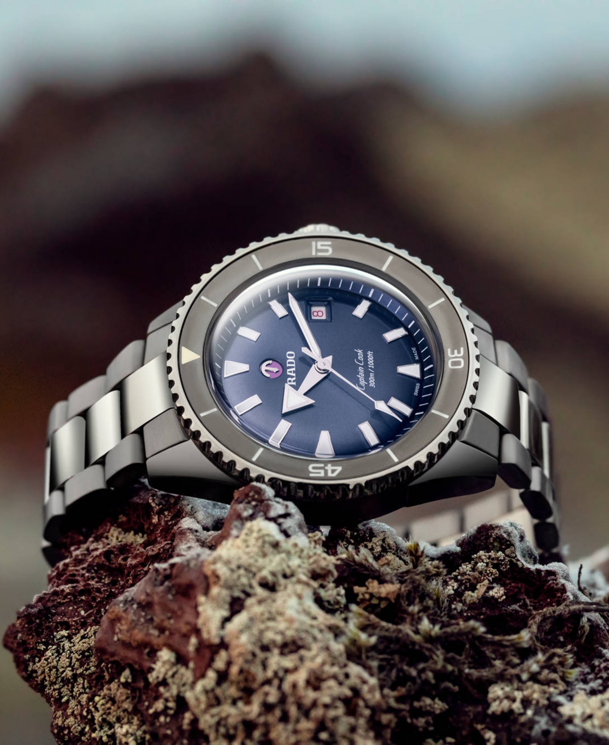 Shop Rado Men's Swiss Automatic Captain Cook Diver Silver Ceramic Bracelet Watch 43mm In No Color