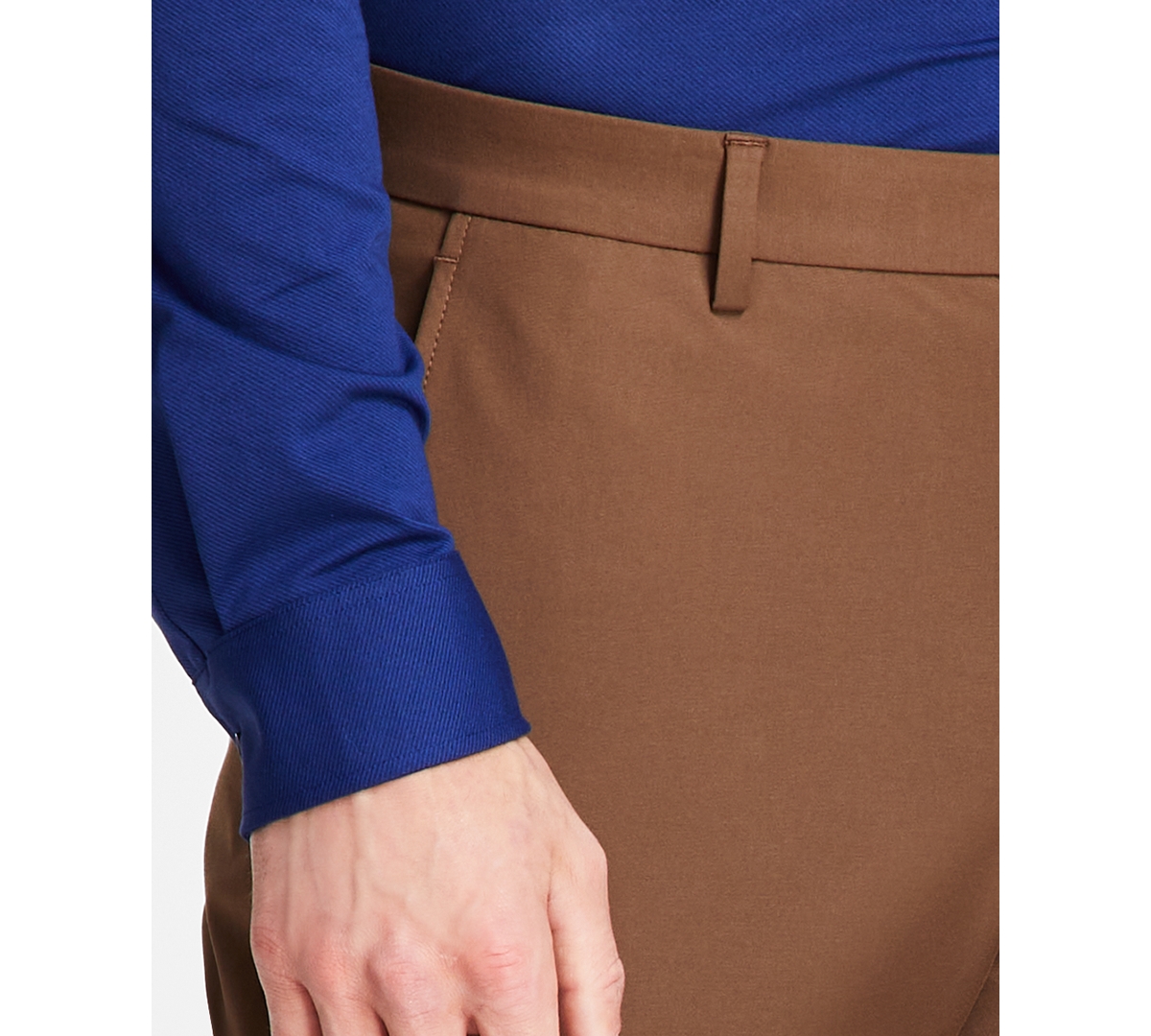 Michael Kors Men's Classic Fit Cotton Stretch Performance Fall Pants In Light Brown