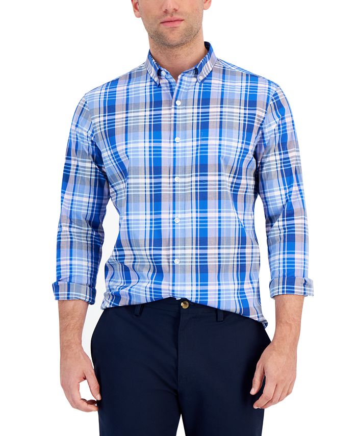 Club Room Men's Kay Plaid Poplin ButtonDown Shirt, Created for Macy's