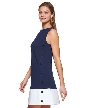 Tory burch side button 2025 shift dress