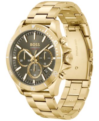 Men's Troper Quartz Fashion Chronograph Ionic Plated Gold-Tone Steel Watch 45mm