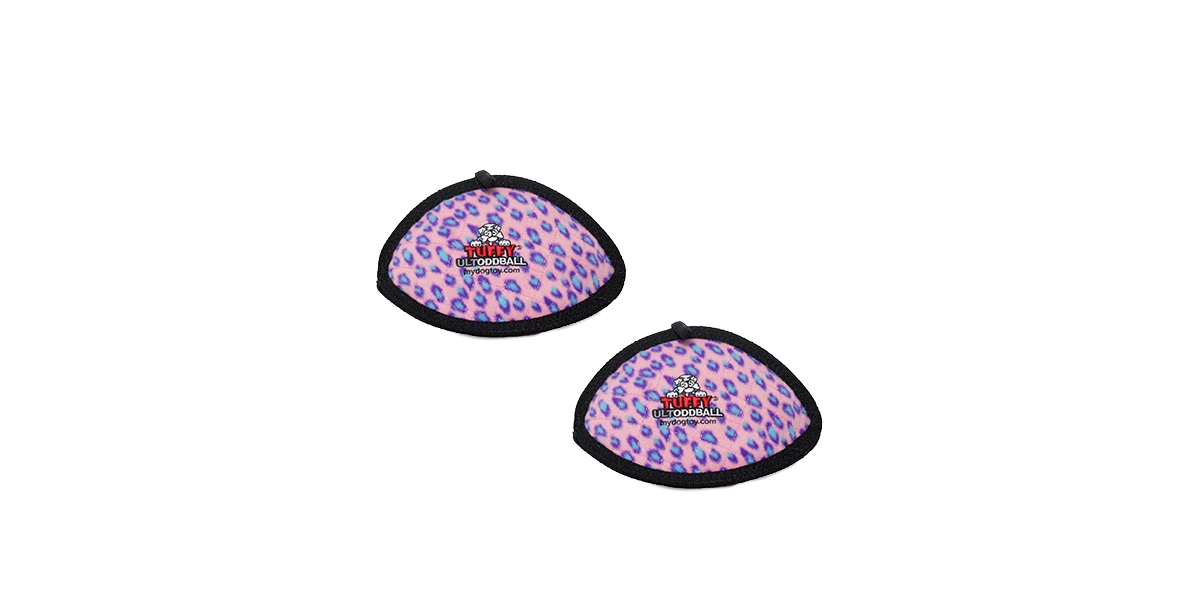Ultimate Odd Ball Pink Leopard, 2-Pack Dog Toys - Pink