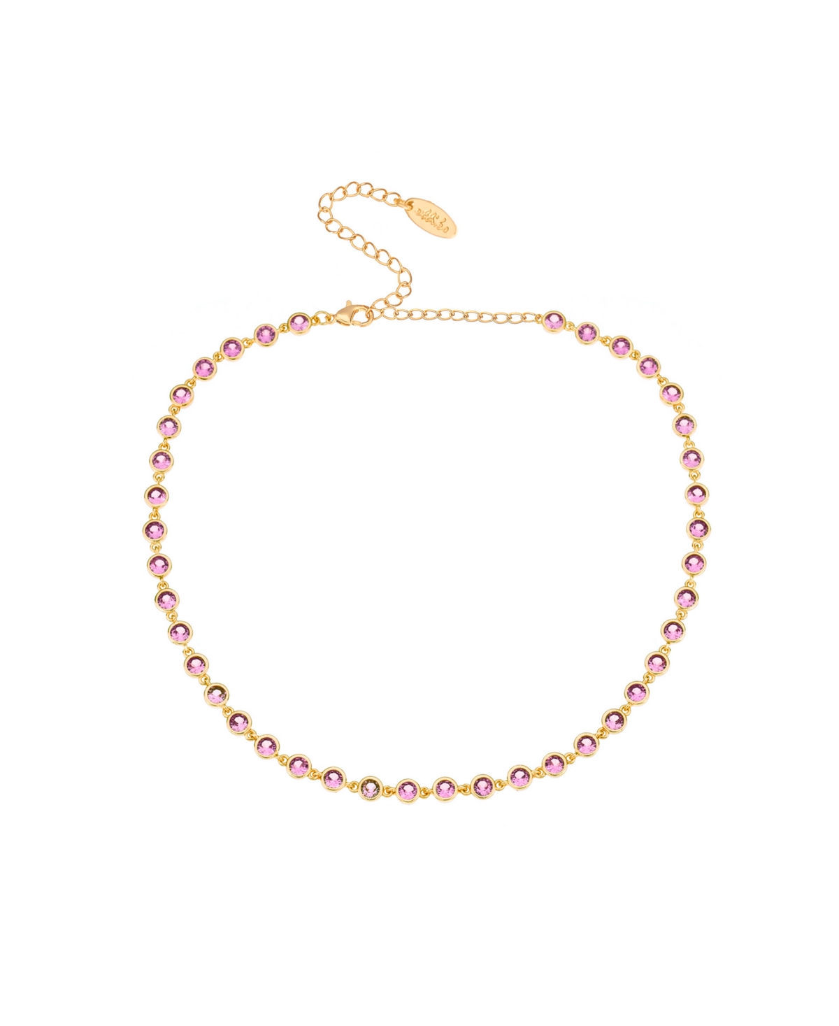 Ettika Crystal Disc And Link Necklace In Pink