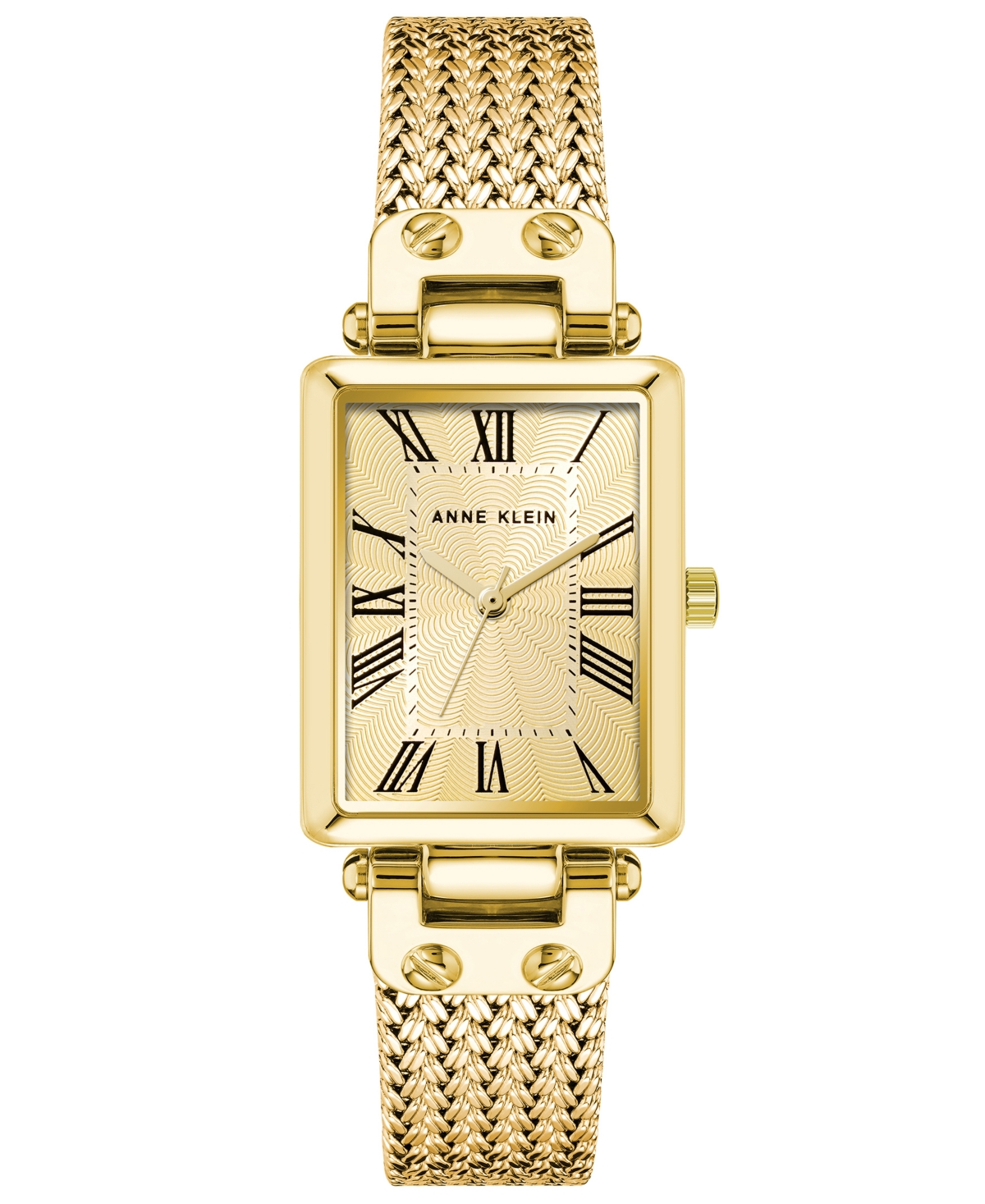 Anne Klein Women's Three Hand Quartz Gold-tone Stainless Steel Band Watch, 21.5mm In Gold Tone,light Champagne