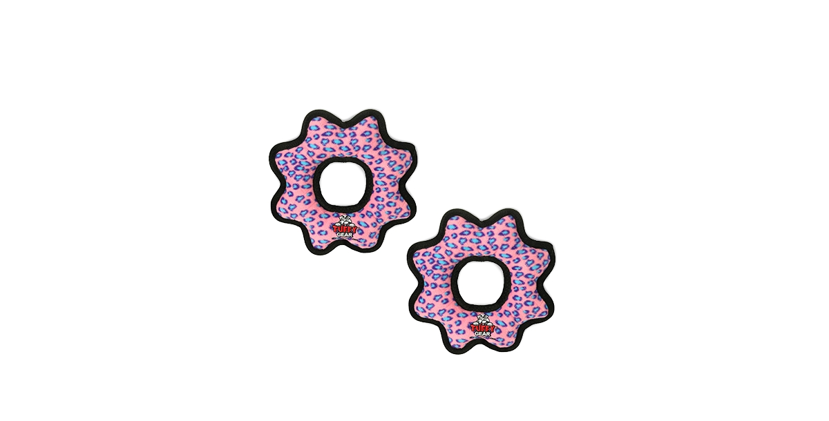 Ultimate Gear Ring Pink Leopard, 2-Pack Dog Toys - Pink